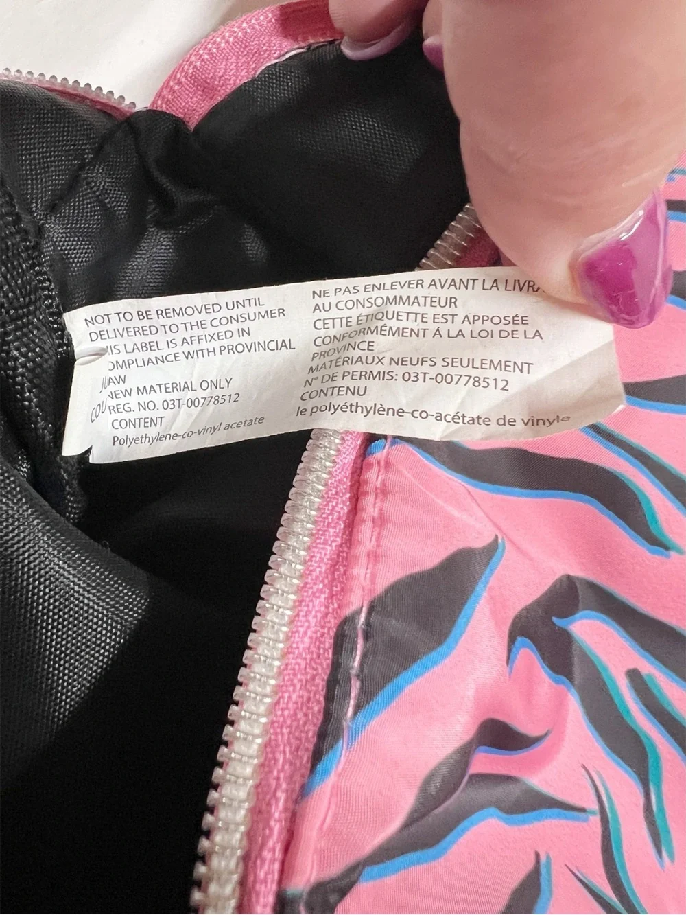 Juicy Couture Womens Puffy Pink Zebra Print Cosmetic Pouch Bag with Gold Logo